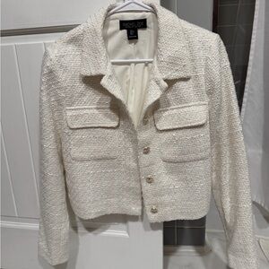 Rachel Zoe Women's Textured Cream Blazer